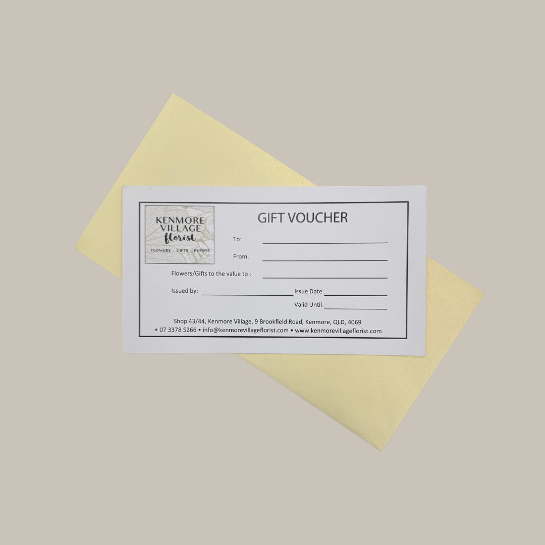 Gift Voucher. Kenmore Village Florist. Brisbane gifts and Flower delivery.