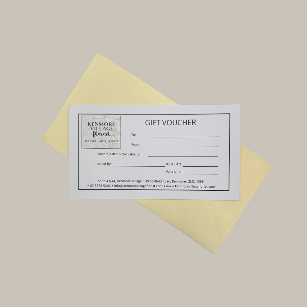 Gift Voucher. Kenmore Village Florist. Brisbane gifts and Flower delivery.