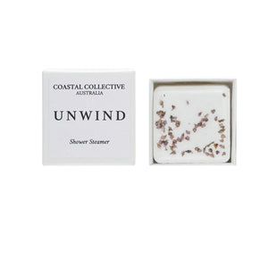 Coastal Collective Australia Unwind shower steamer. Brisbane Gifts. Kenmore Village Florist