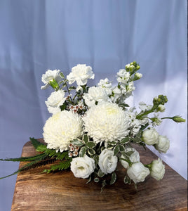 White and Green Table Arrangement, Party and Event Flowers.